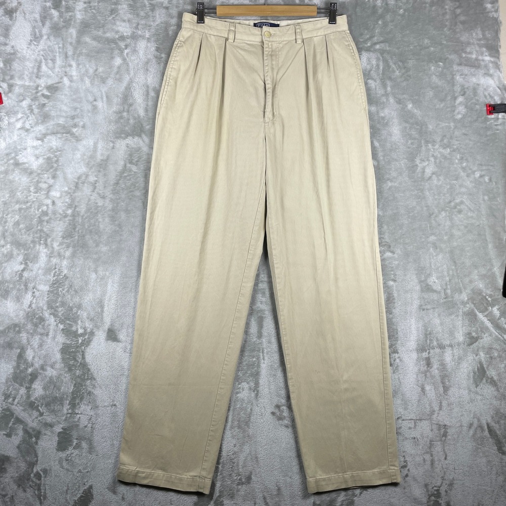 Vtg 90s Polo Ralph Lauren Corduroy Pants Mens 32x32 Double Pleated Andrew Pant